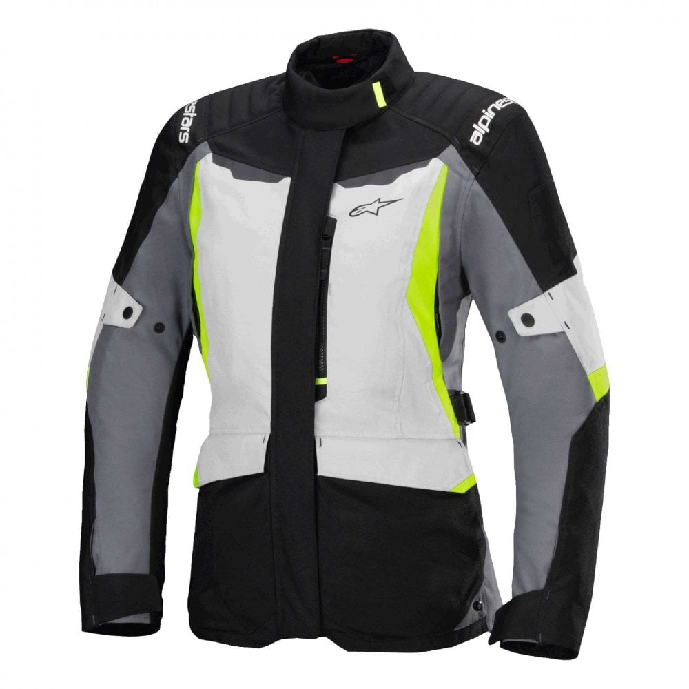Alpinestars Stella ST-1 Waterproof Womens Motorcycle Textile Jacket (Ice Grey/Black/Yellow Fluo)