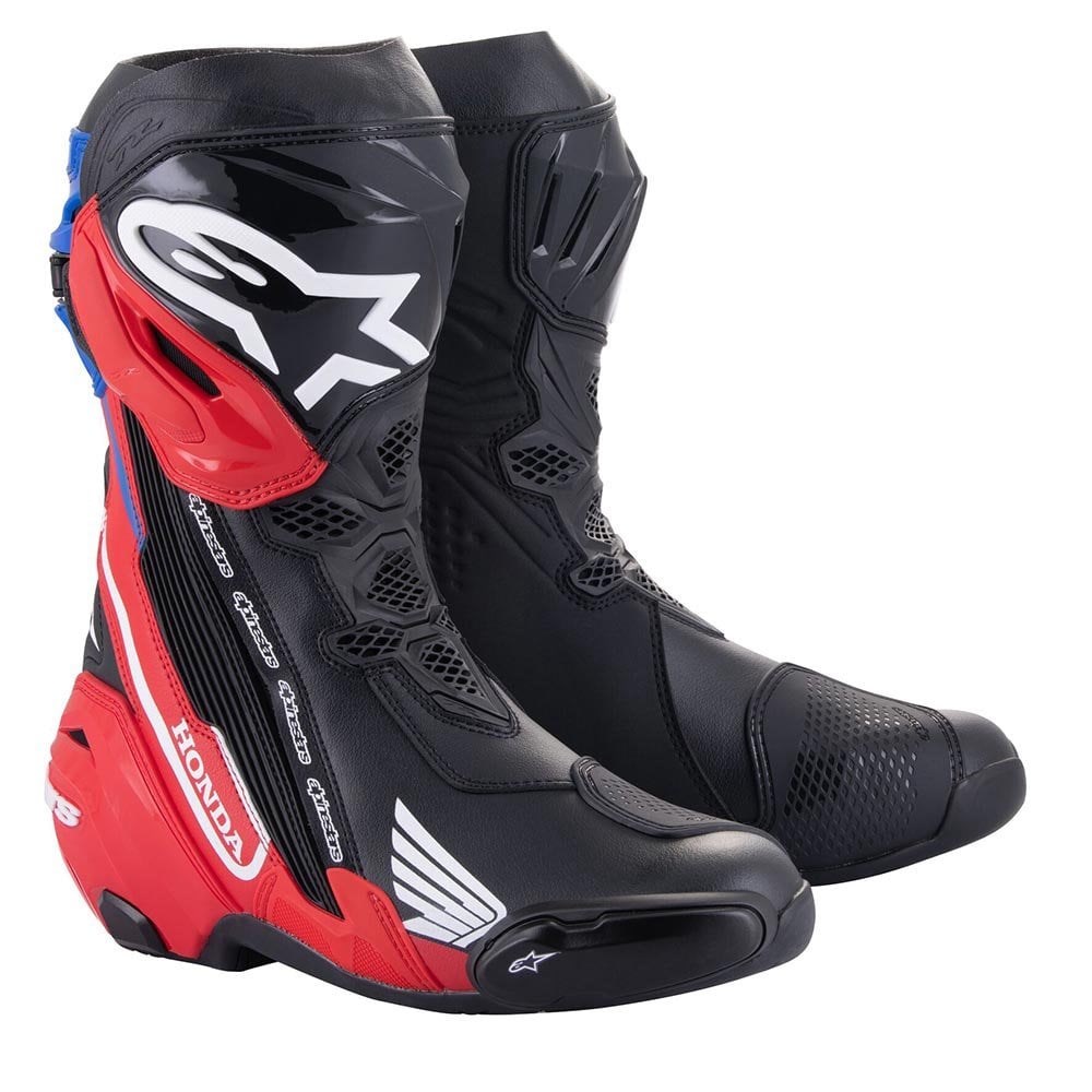 Alpinestars (Honda) Race Boots - Supertech R (Black/Bright Red/Blue)