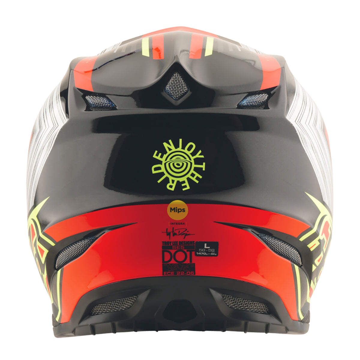 Troy Lee Designs SE5 Composite MIPS MYTH MX Helmet (Black/Infra Red)