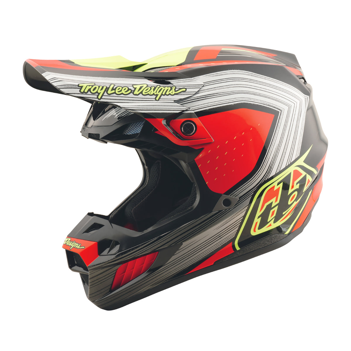 Troy Lee Designs SE5 Composite MIPS MYTH MX Helmet (Black/Infra Red)