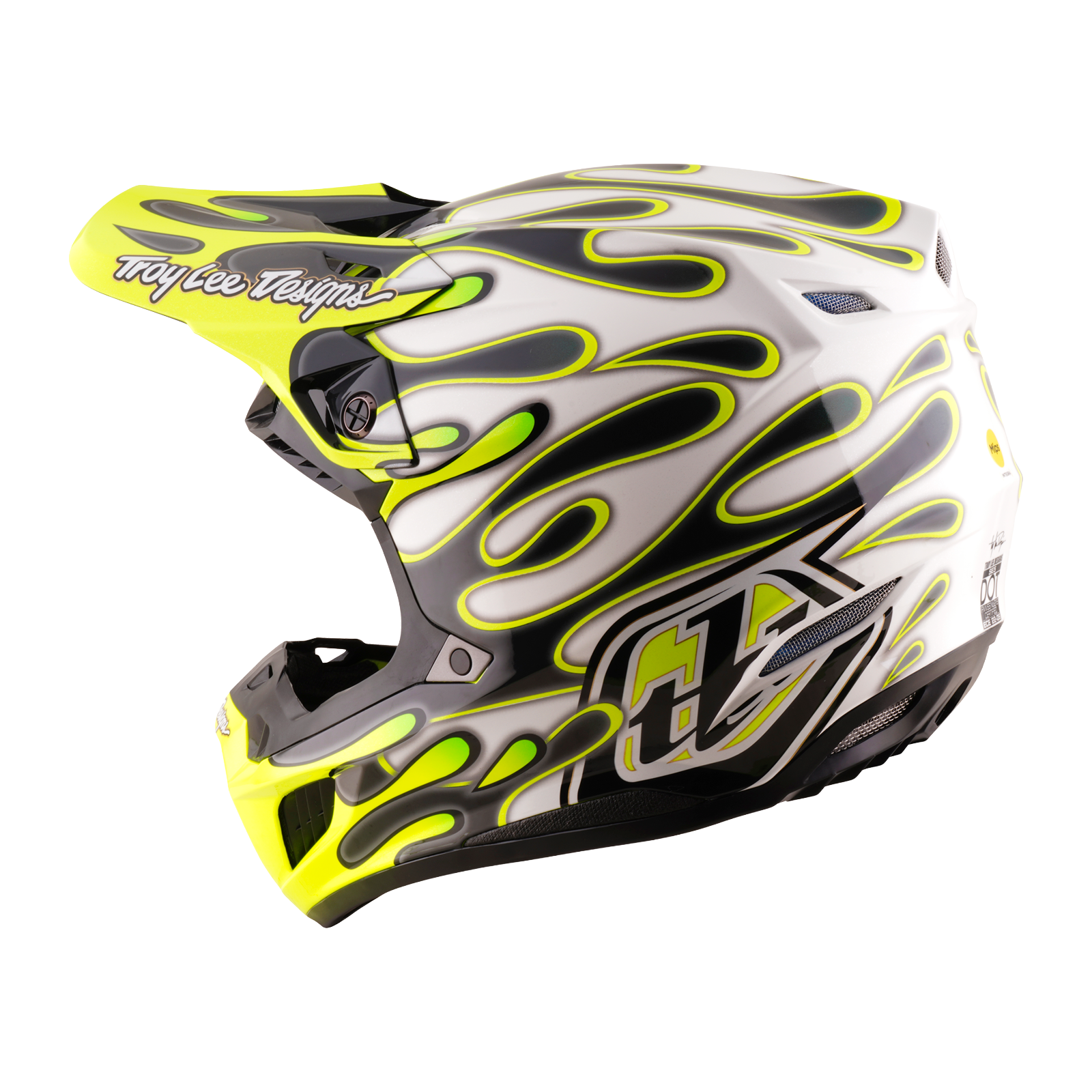 Troy Lee Designs SE5 Composite MIPS OVERSPRAY MX | Enduro Helmet (Charocal/Flo Yellow)