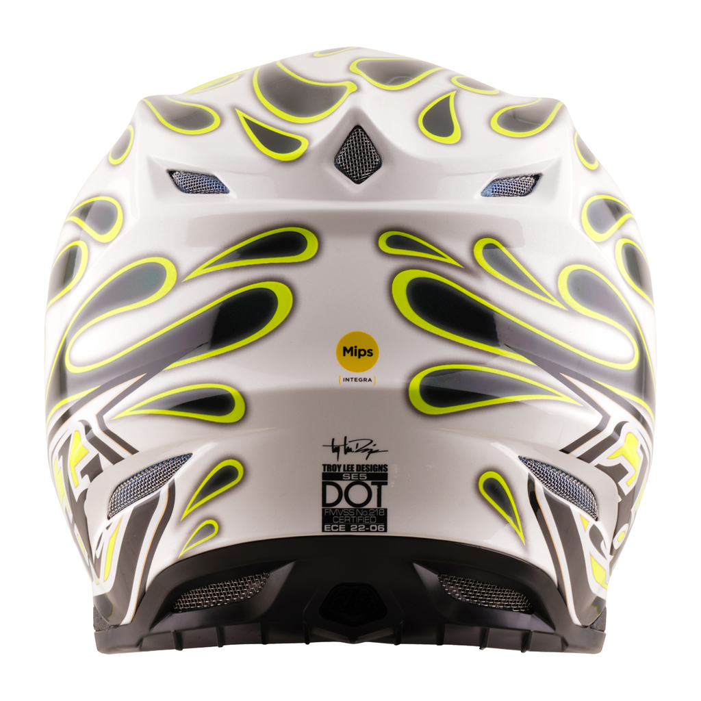 Troy Lee Designs SE5 Composite MIPS OVERSPRAY MX | Enduro Helmet (Charocal/Flo Yellow)