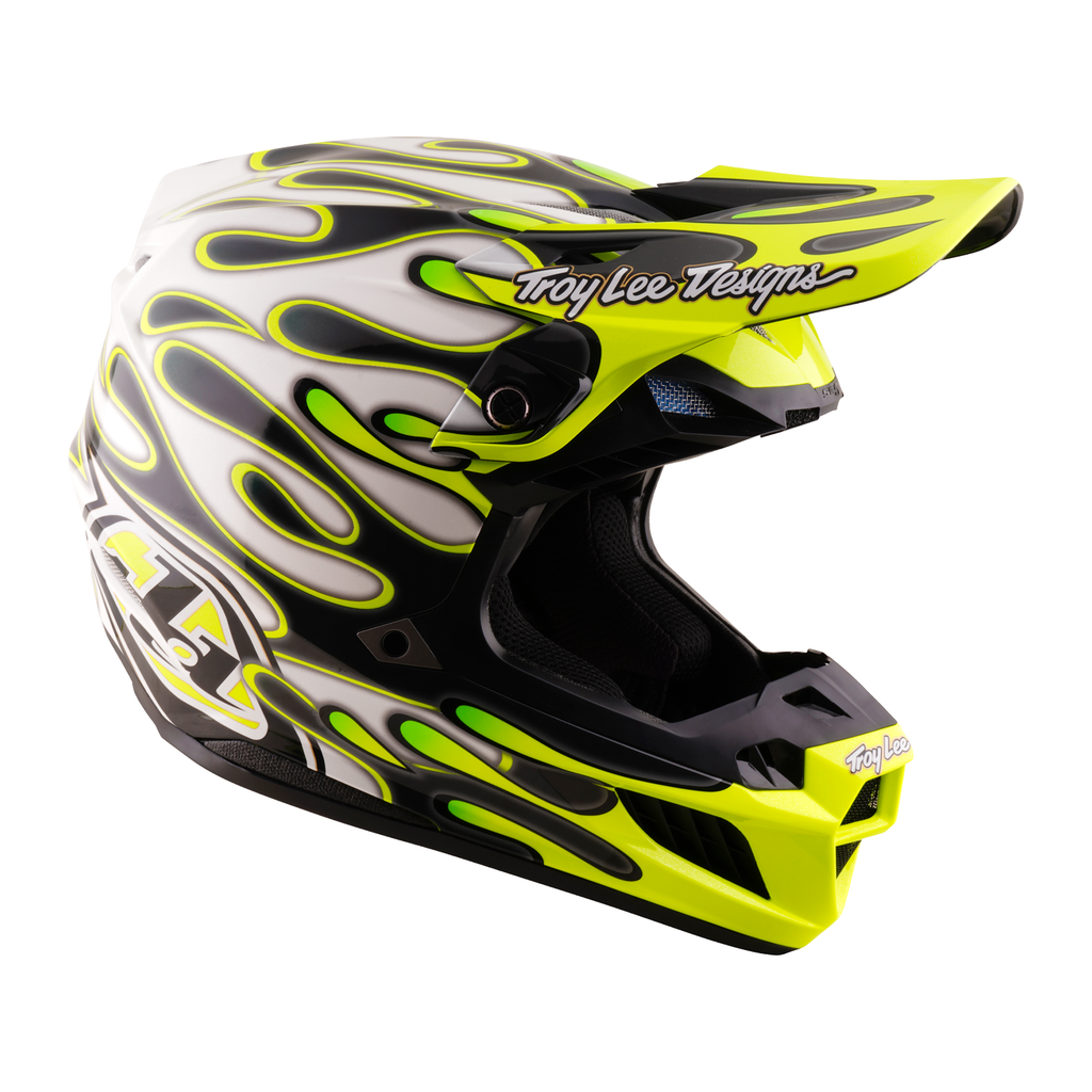 Troy Lee Designs SE5 Composite MIPS OVERSPRAY MX | Enduro Helmet (Charocal/Flo Yellow)