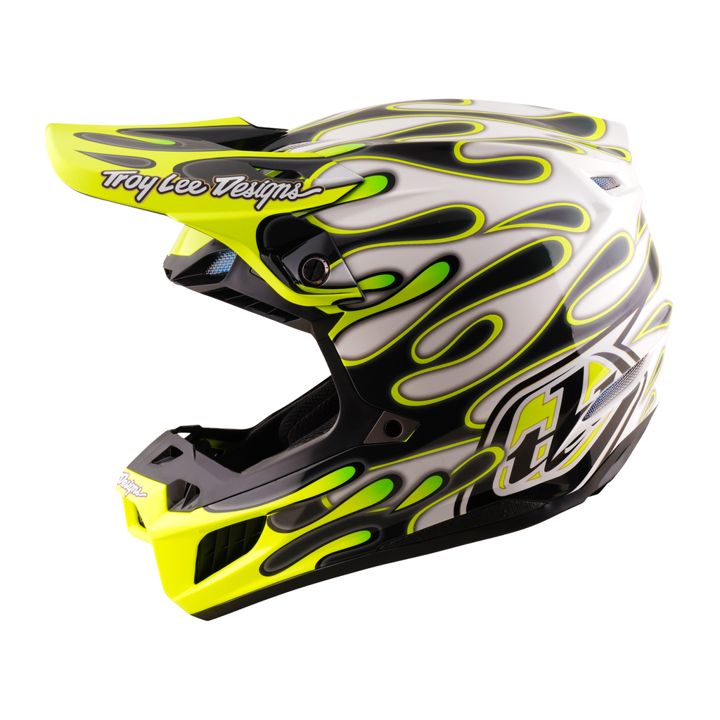 Troy Lee Designs SE5 Composite MIPS OVERSPRAY MX | Enduro Helmet (Charocal/Flo Yellow)