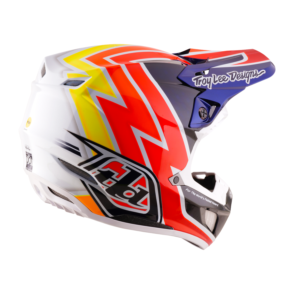 Troy Lee Designs SE5 Carbon MIPS BOLTZ MX | Enduro Helmet (Navy/White)