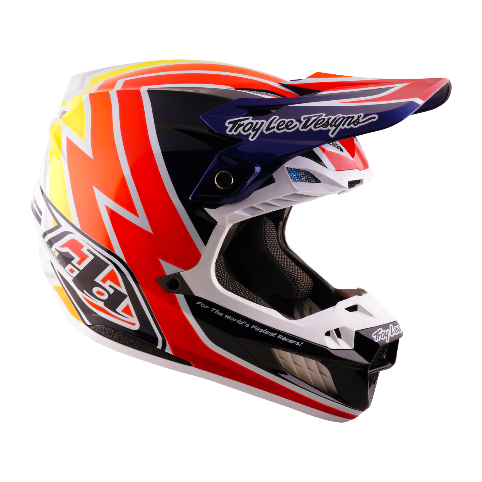 Troy Lee Designs SE5 Carbon MIPS BOLTZ MX | Enduro Helmet (Navy/White)