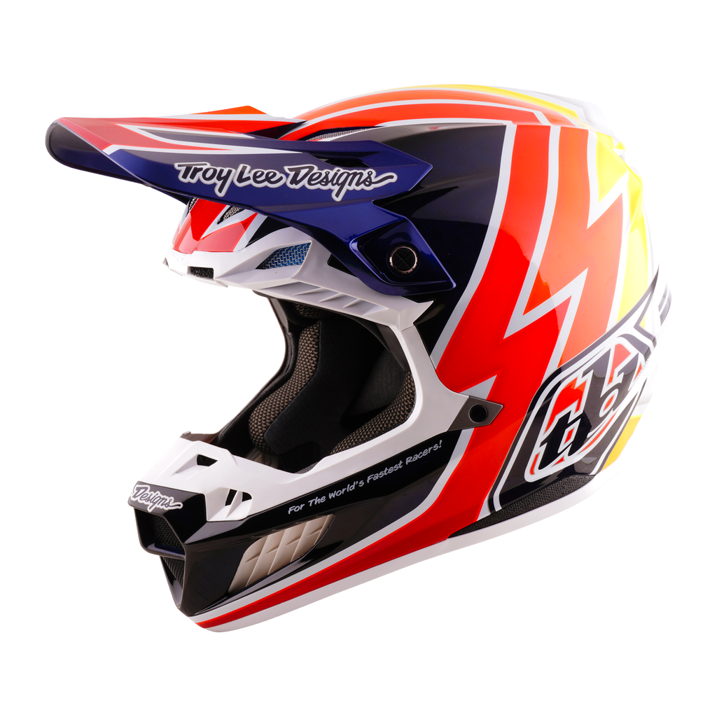 Troy Lee Designs SE5 Carbon MIPS BOLTZ MX | Enduro Helmet (Navy/White)