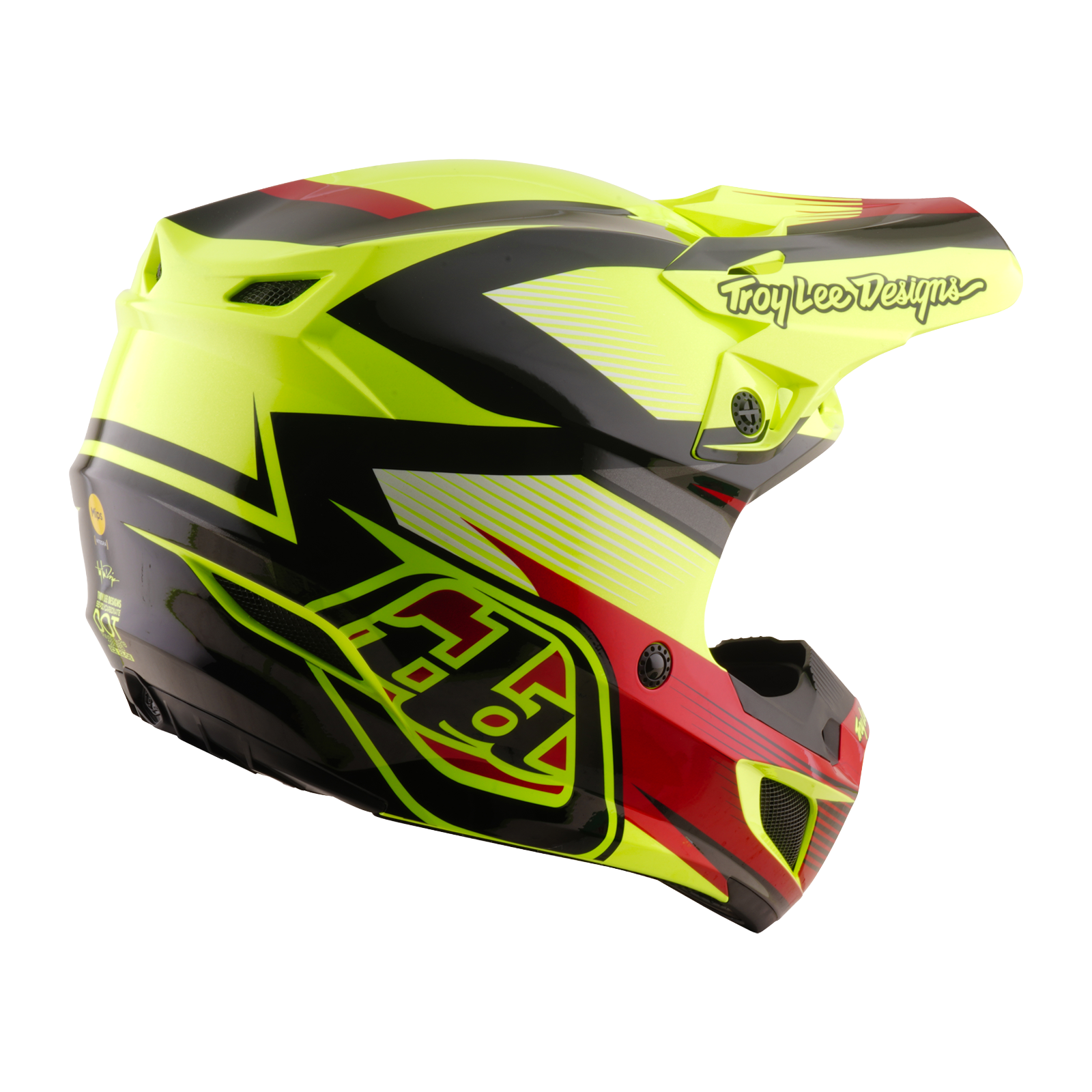 Troy Lee Designs SE5 Poly MIPS RIPPER MX | Enduro Helmet (Flo Yellow)