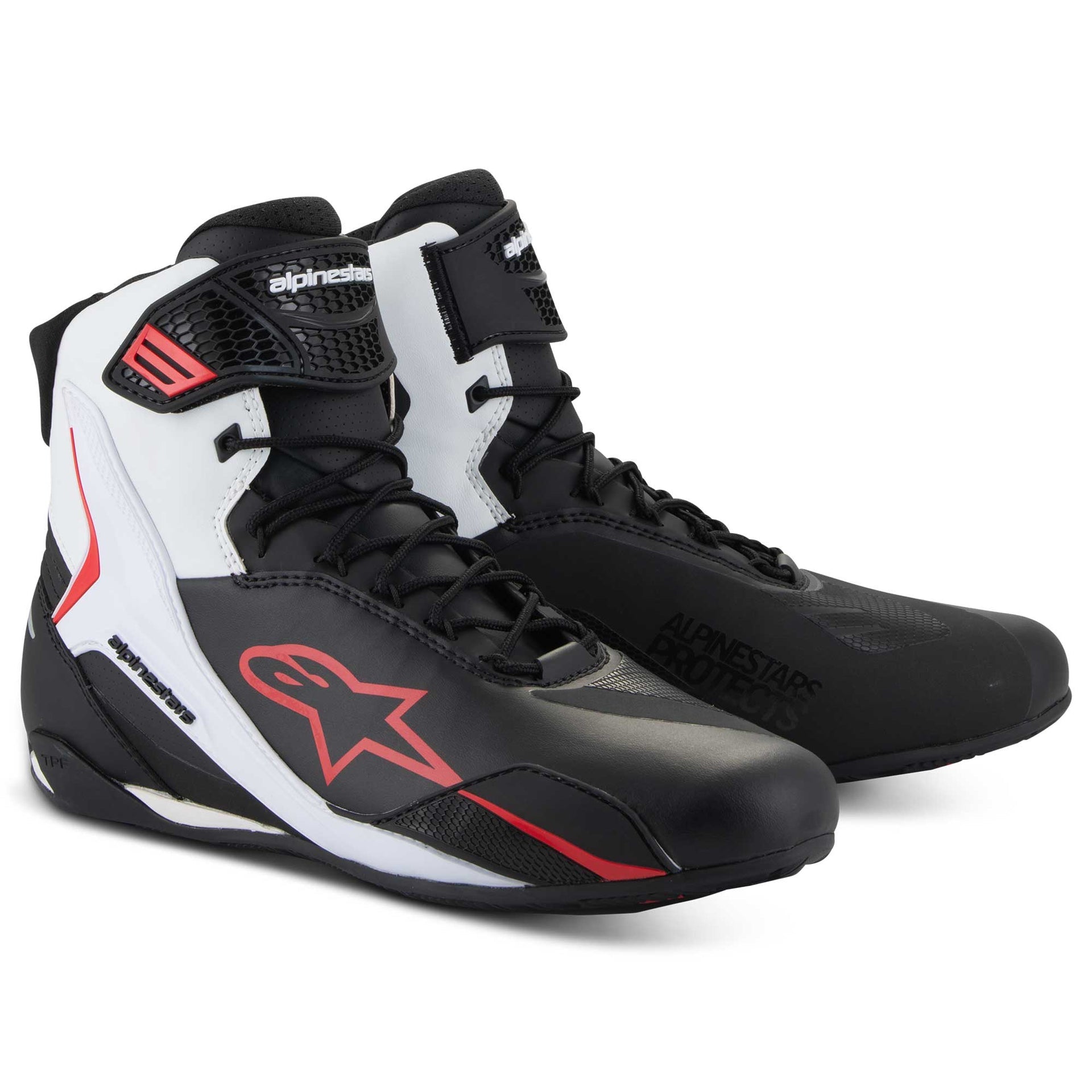 Alpinestars Faster-4 Motorcycle Riding Shoes (Black/White/Red)