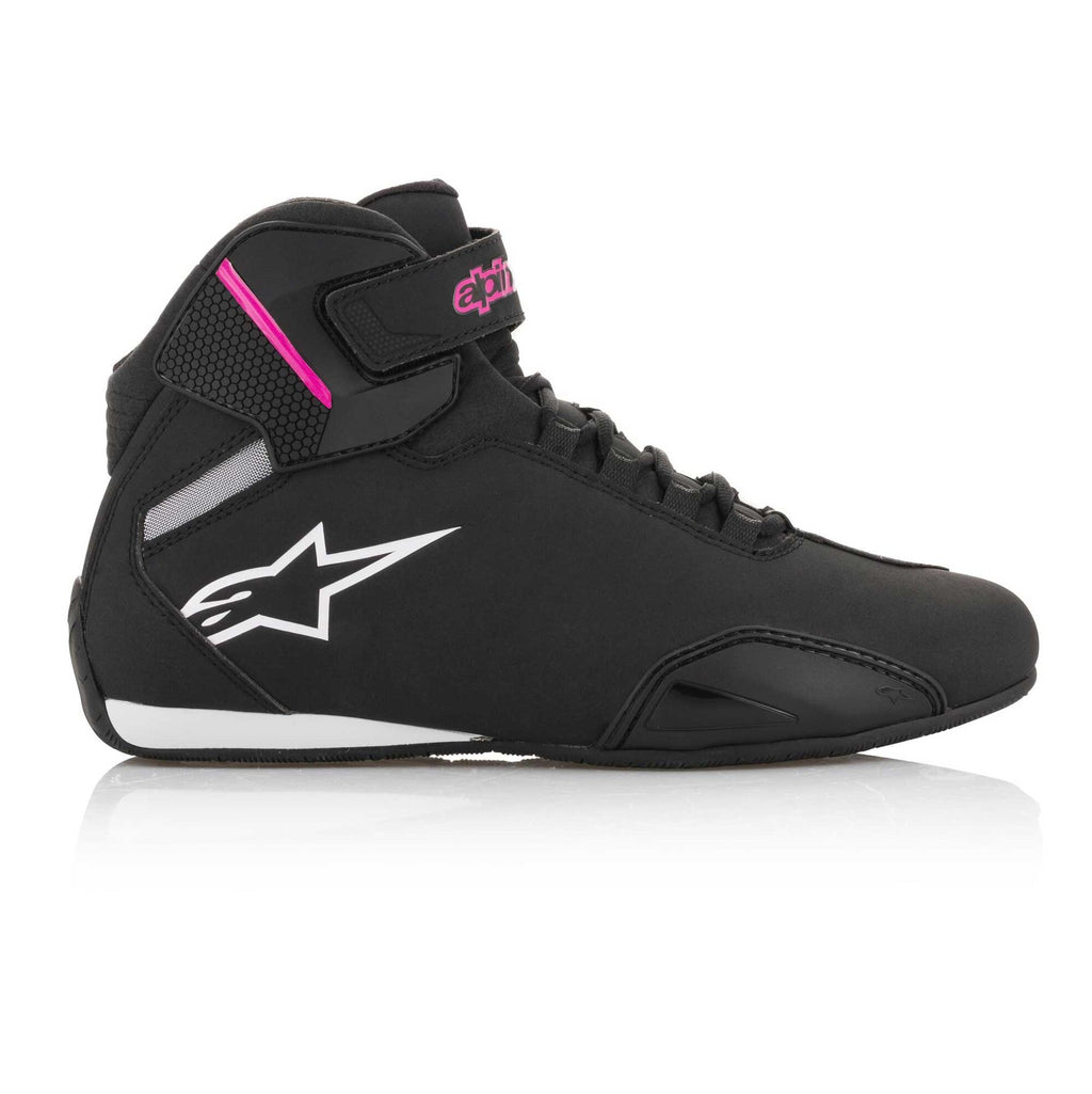 Alpinestars Women's Sektor Motorcycle Riding Shoes (Black/Fuchsia)