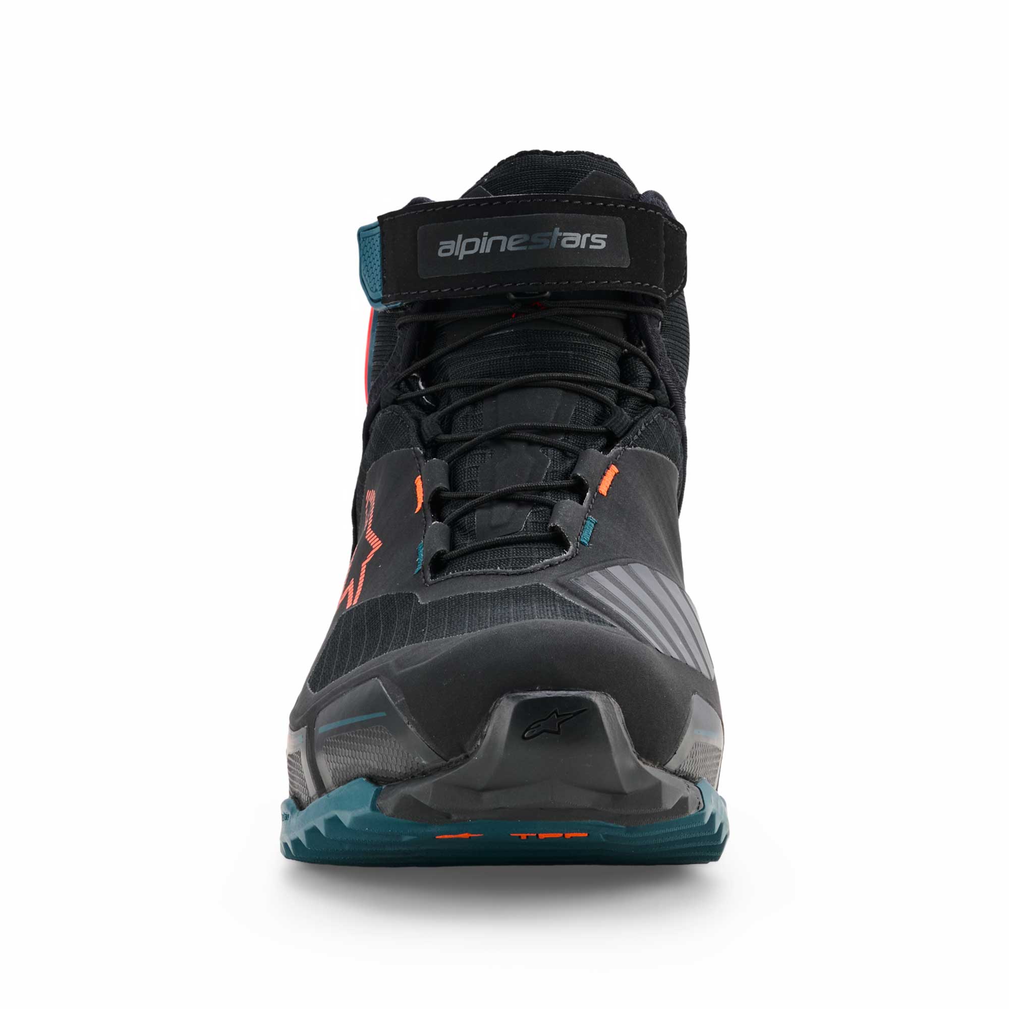 Alpinestars CR-X Drystar Waterproof Motorcycle Adventure Riding Shoes (Black/Petrol/Orange Fluo)