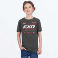 FXR Youth T-Shirt - Race Division Premium Tee (Asphalt/Heather/Red)