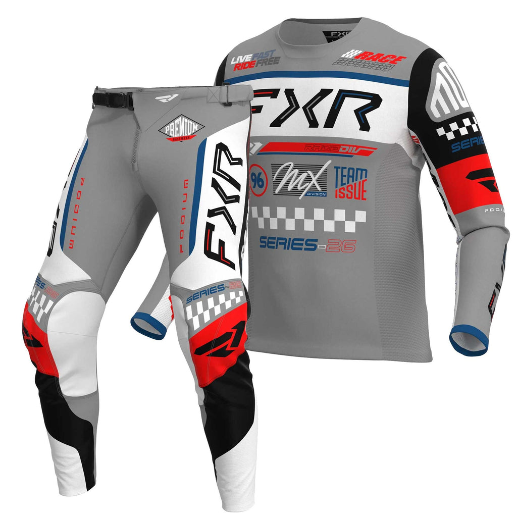 FXR Youth MX Jersey & Pant Kit Deal - MX26.5 PODIUM (Grey/White/Black)