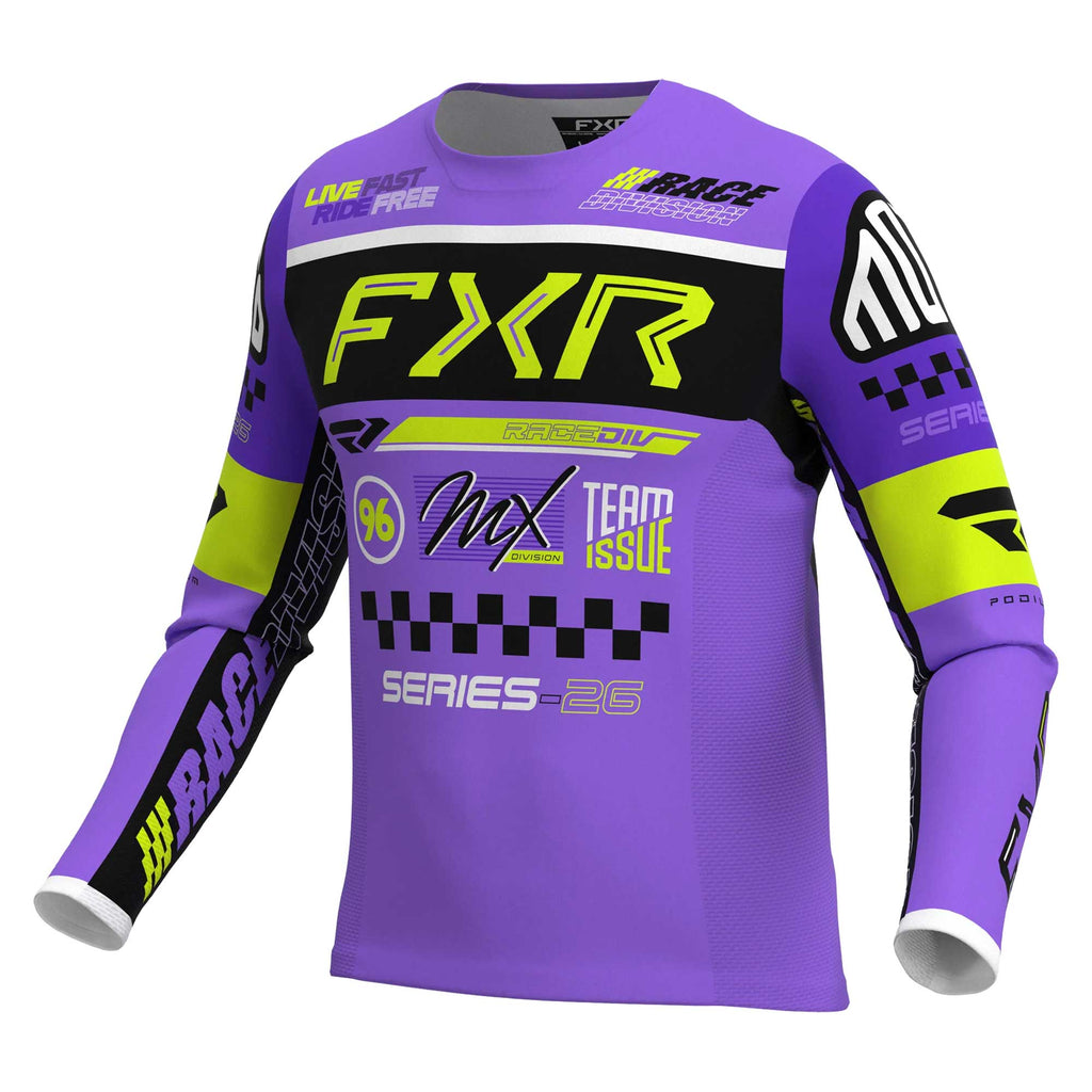 FXR Youth MX Jersey & Pant Kit Deal - MX26.5 PODIUM (Purple/Black/Hi Vis)