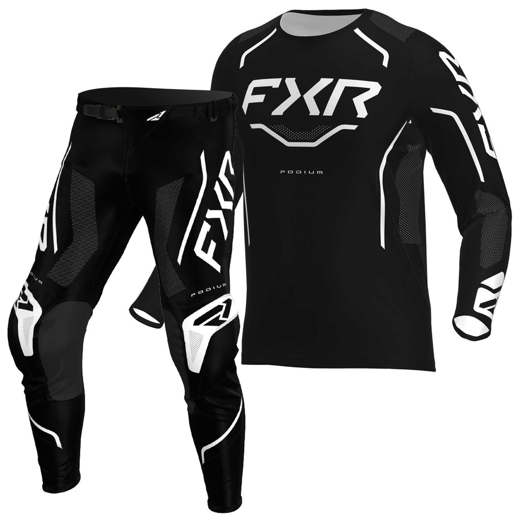 FXR (MX26) MX Jersey & Pant Kit Deal - PODIUM Relay (Black/White)