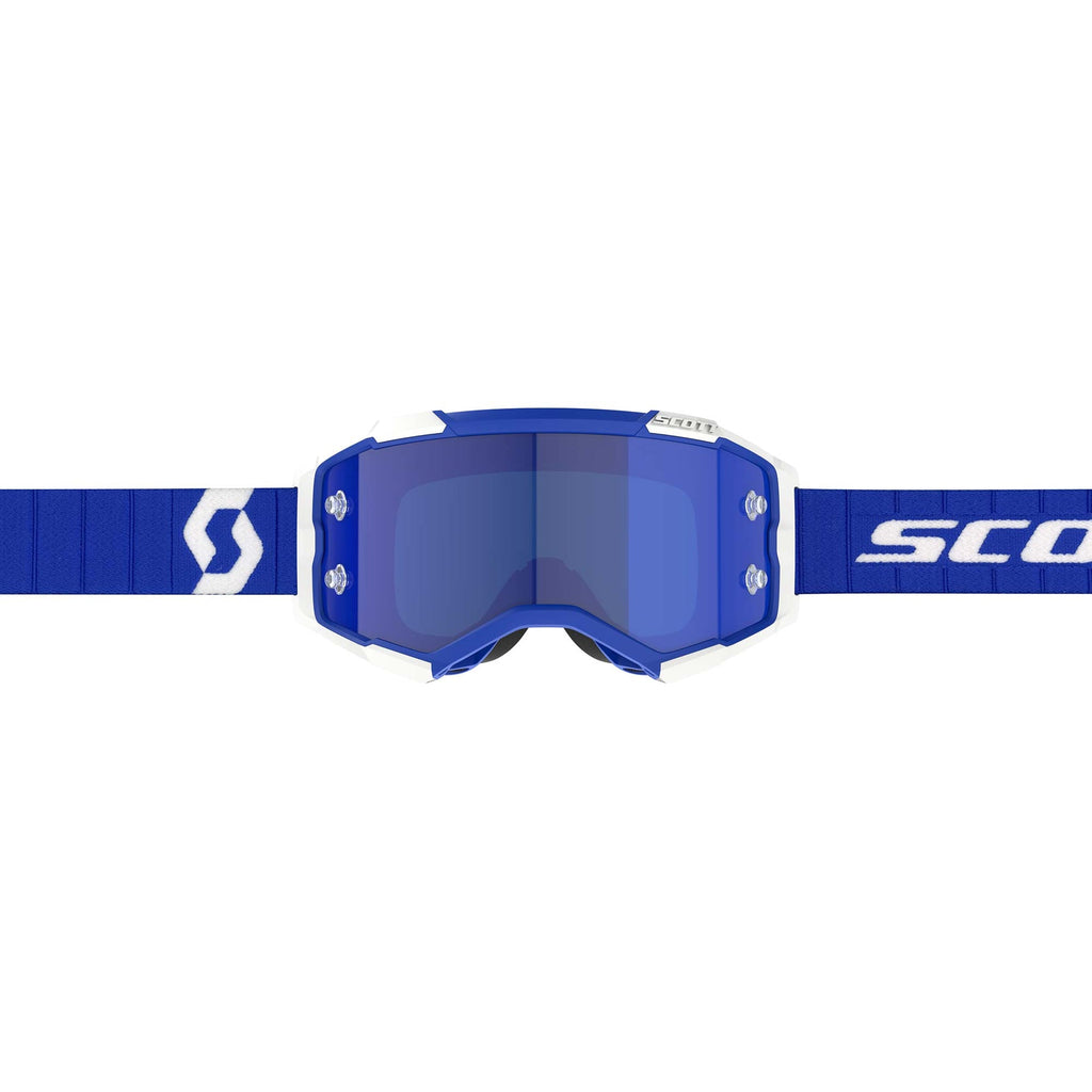Scott FURY Goggles (Blue/White) Blue Chrome Lens