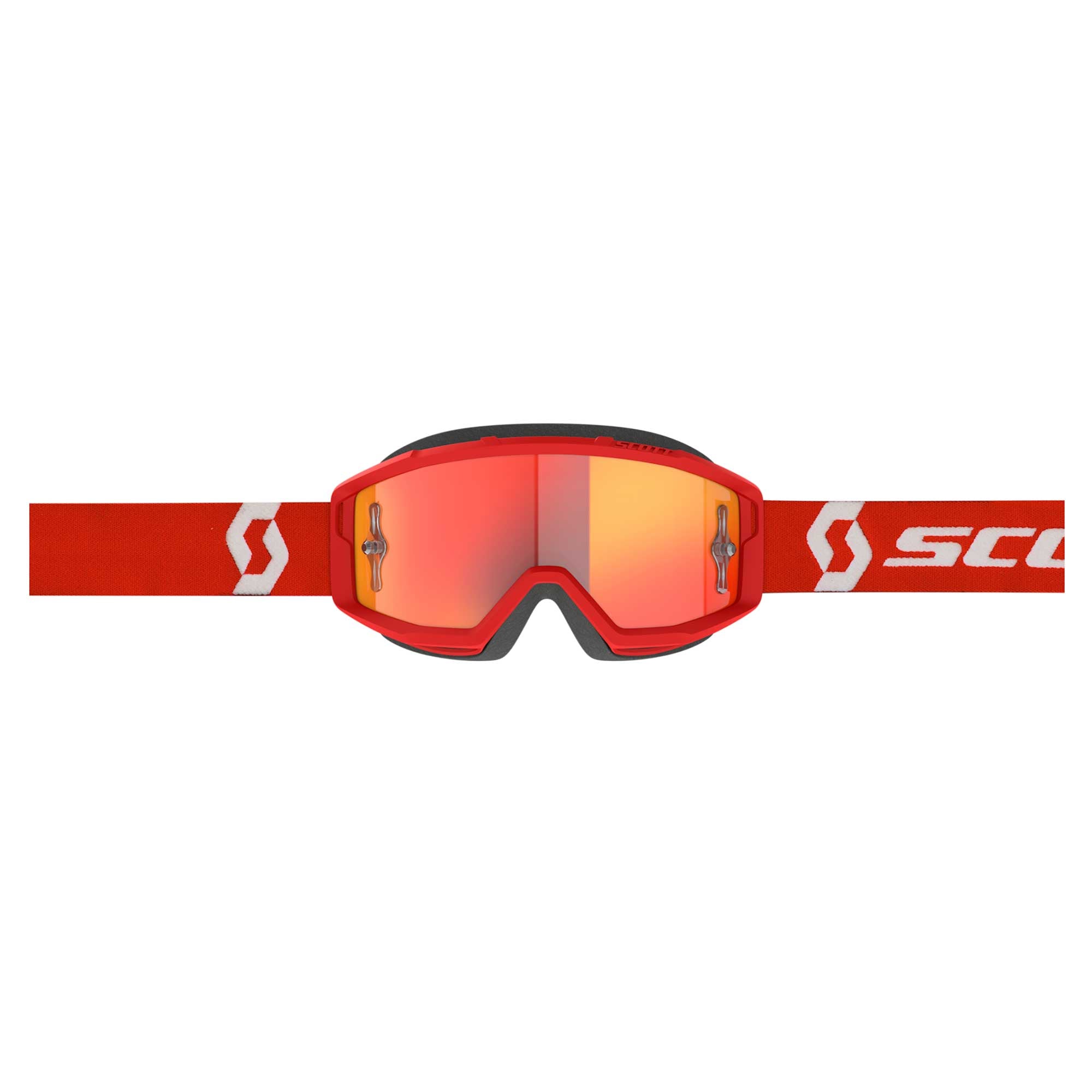 Scott PRIMAL Goggles (Red/White) Chrome Orange Lens
