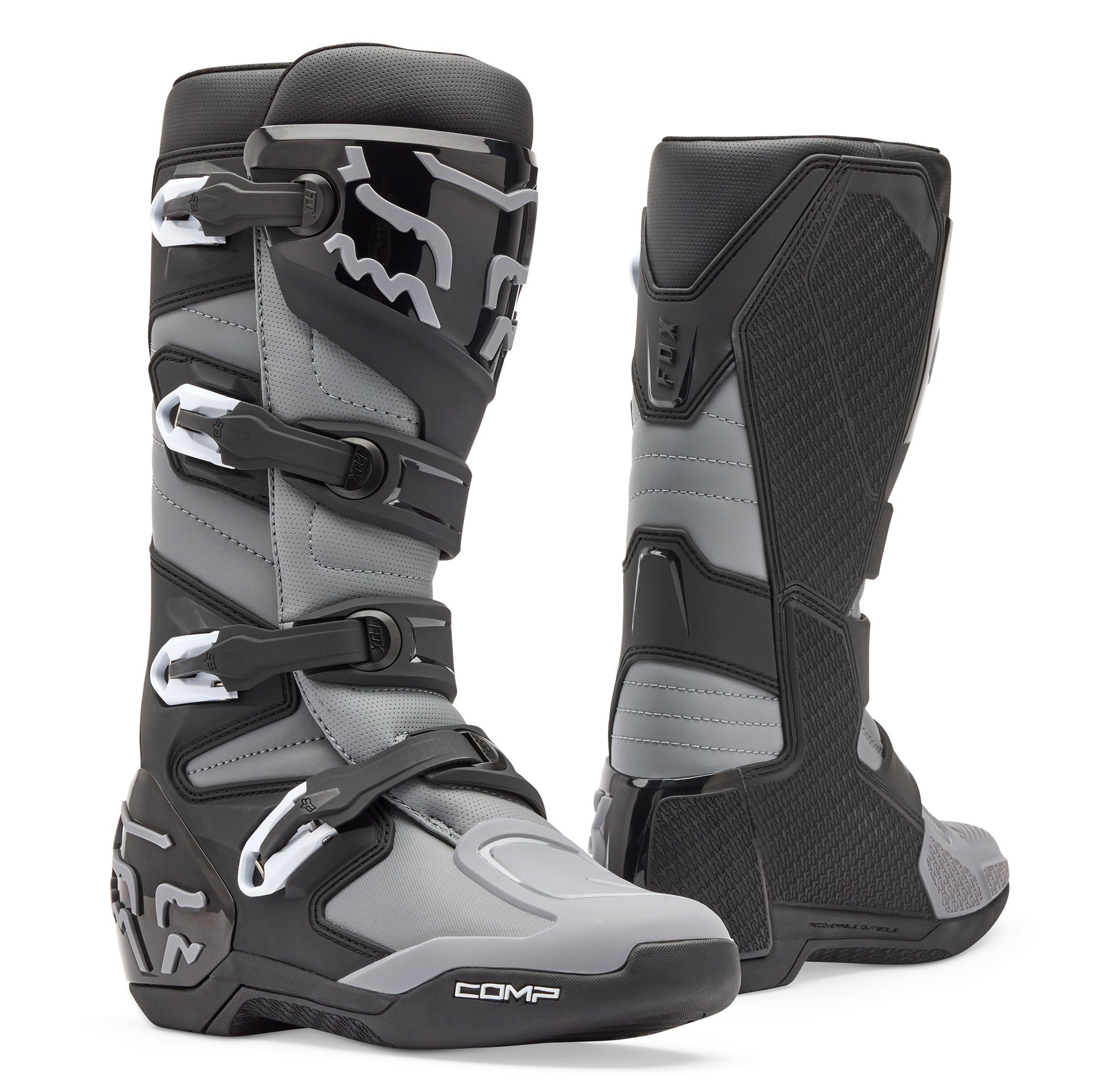 FOX Racing COMP Core Motocross Boots (Black/Grey)