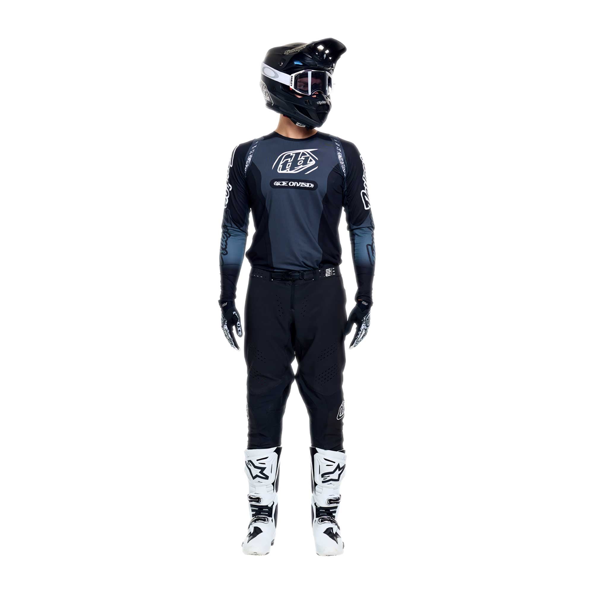 Troy Lee Designs MX | SX Jersey & Pant Kit Deal SE PRO SEVER (Black / Dark Gray)