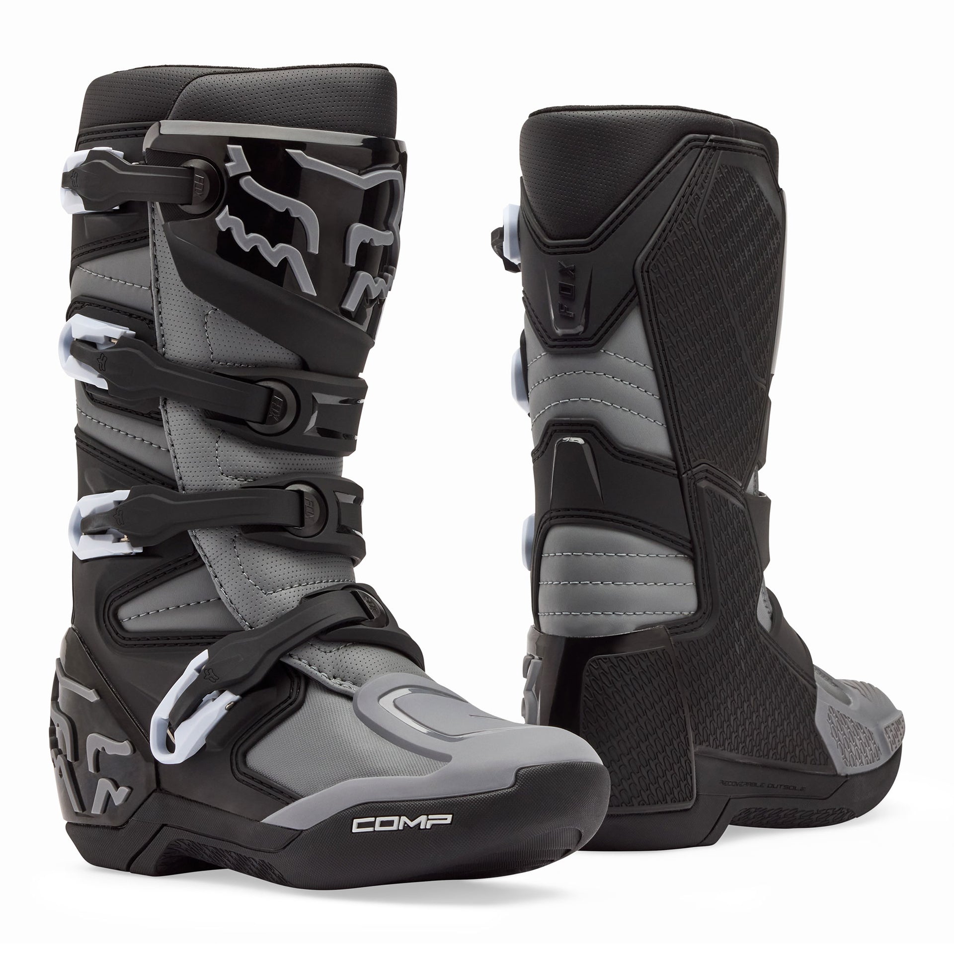 FOX Racing Youth COMP MX Boots (Black/Grey)