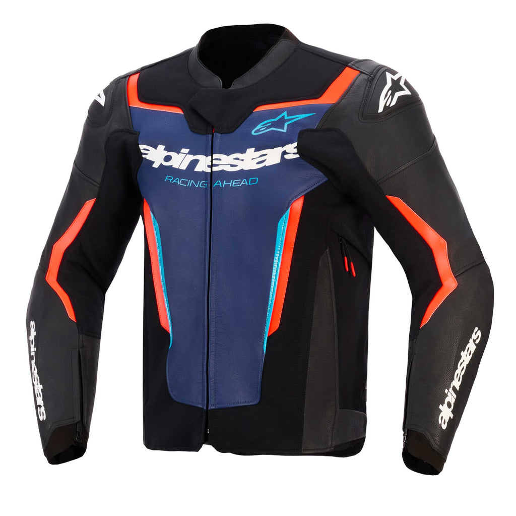 Alpinestars GP FORCE V2 Motorcycle Leather Sports Jacket (Black/Blue/Red Fluo)