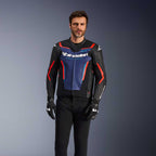 Alpinestars GP FORCE V2 Motorcycle Leather Sports Jacket (Black/Blue/Red Fluo)