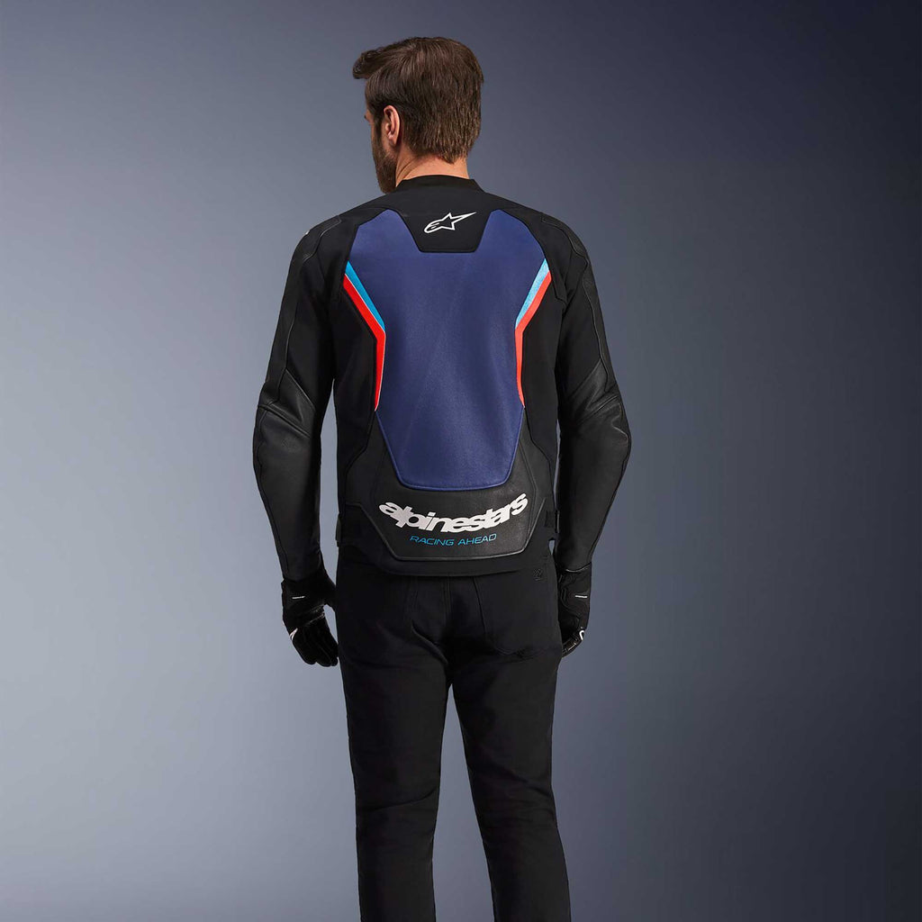 Alpinestars GP FORCE V2 Motorcycle Leather Sports Jacket (Black/Blue/Red Fluo)