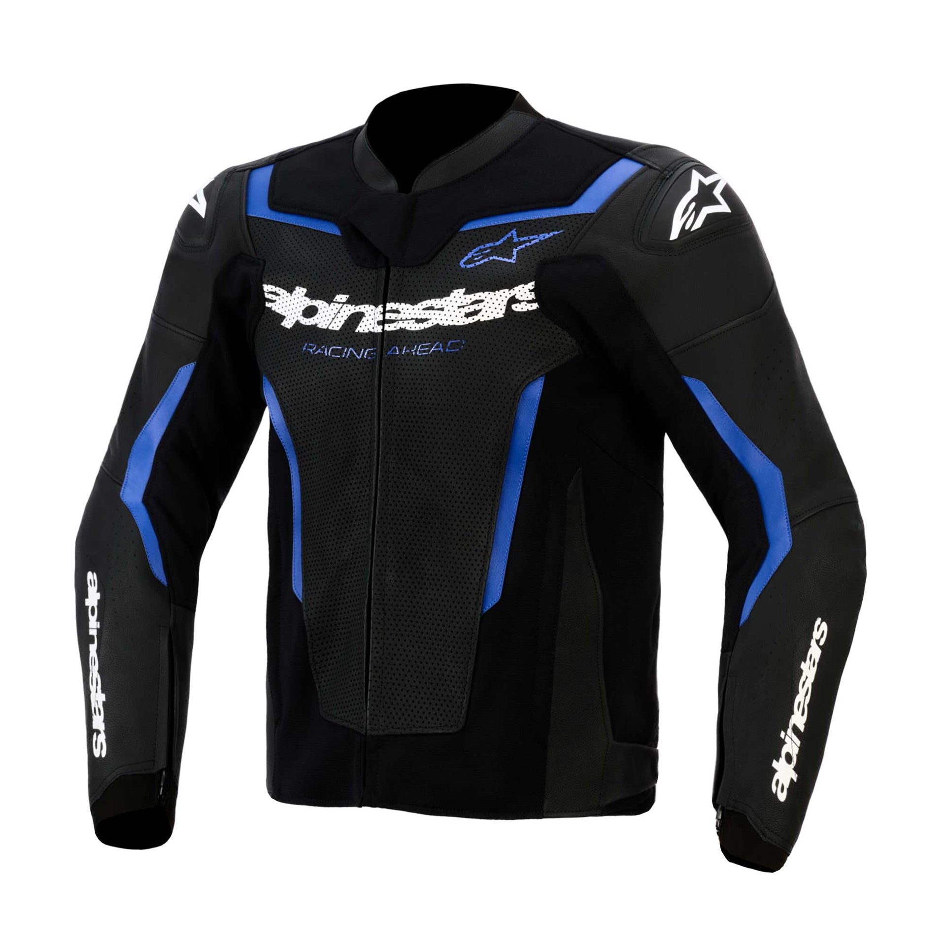 Alpinestars GP FORCE AIR V2 Motorcycle Leather Vented Jacket (Black/Metalic Blue)