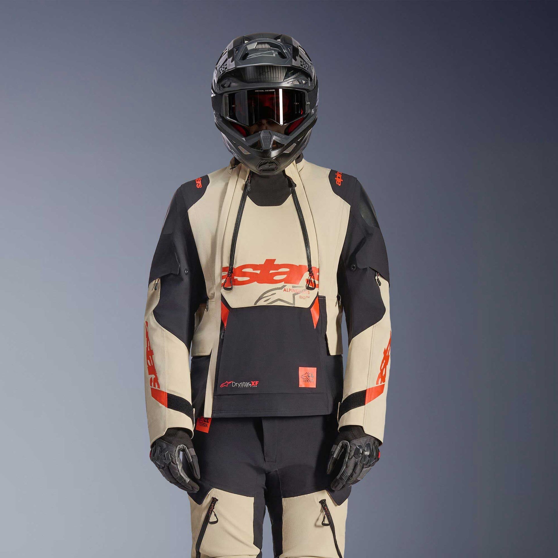 Alpinestars Halo PRO Drystar XF Laminated Motorcycle Adventure Textile Jacket - Waterproof (Mastic/Black)