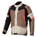 Alpinestars ST-1 Waterproof Motorcycle Adventure Textile Jacket (Dark Khaki/Sand/Black/Red Fluo)