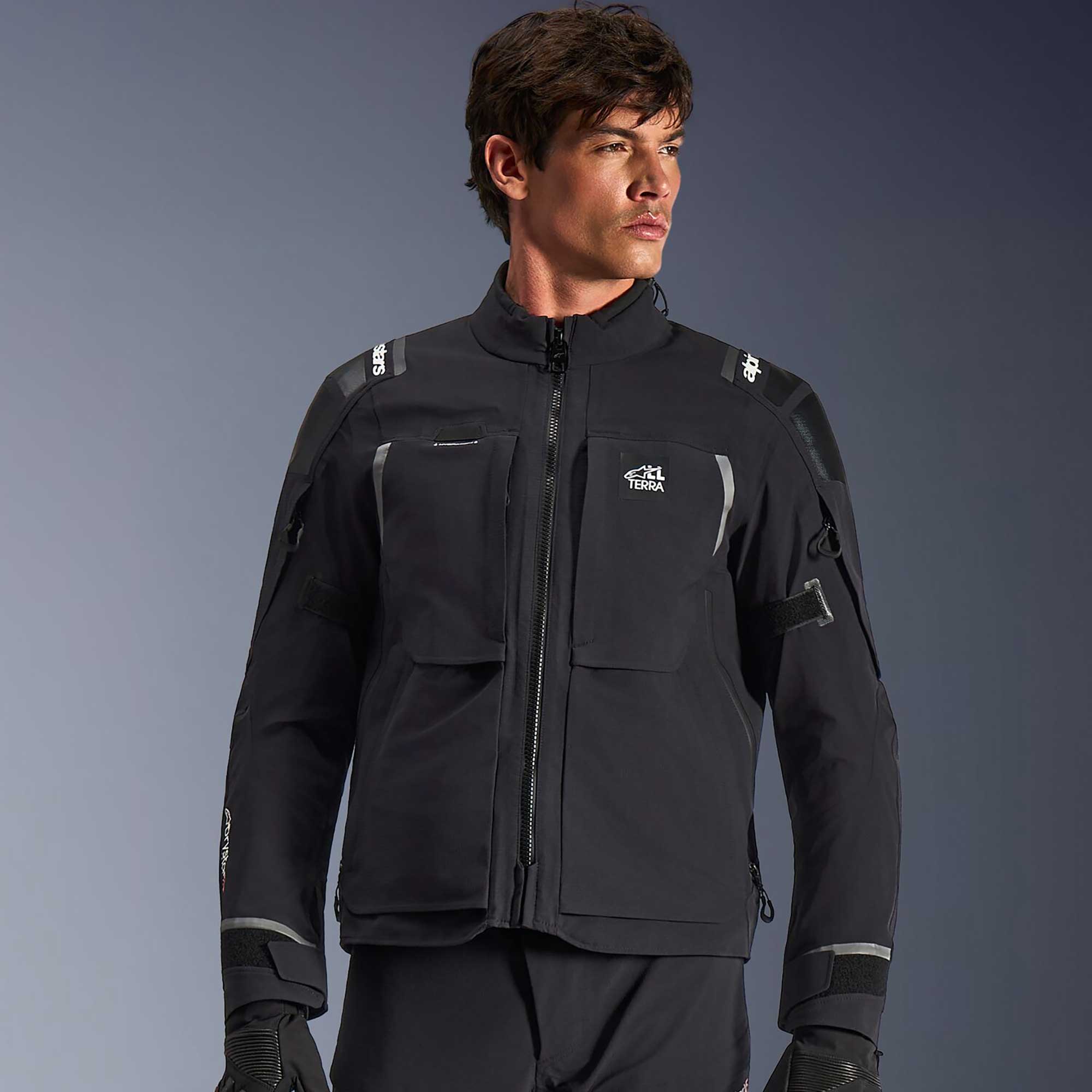 Alpinestars ANDES PRO Drystar XF Motorcycle Textile Adventure Touring Jacket (Black/Dark Grey)
