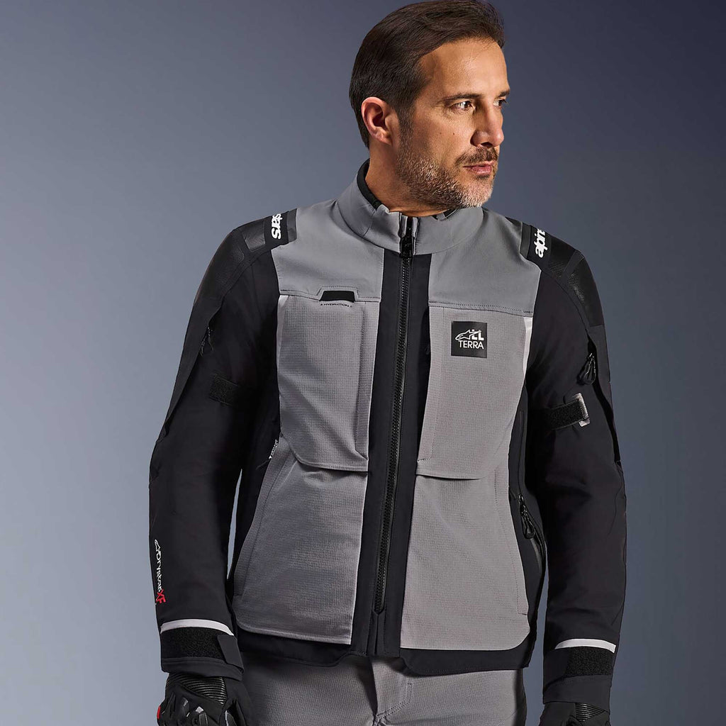 Alpinestars ANDES PRO Drystar XF Motorcycle Textile Adventure Touring Jacket (Dark Grey/Black)