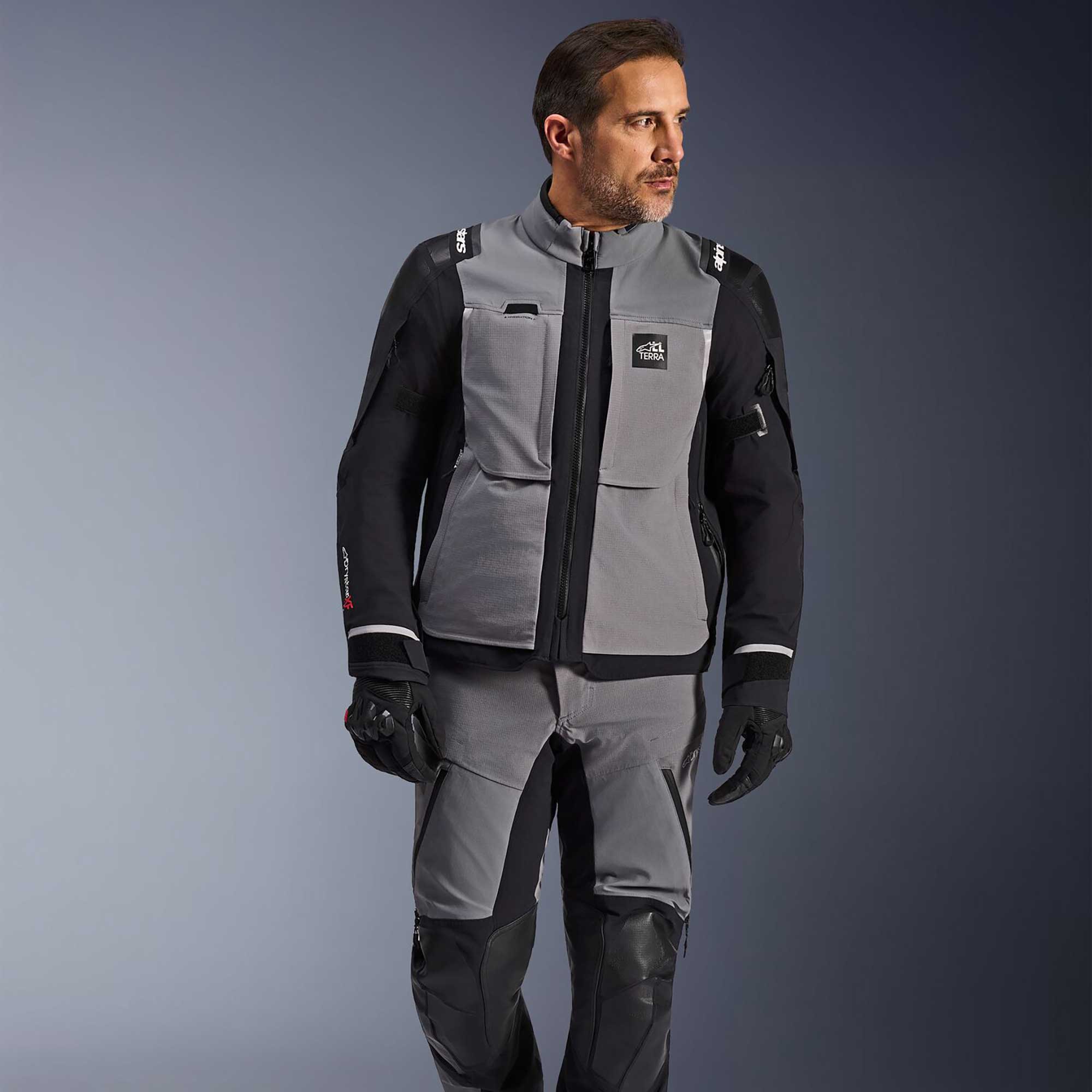 Alpinestars ANDES PRO Drystar XF Motorcycle Textile Adventure Touring Jacket (Dark Grey/Black)