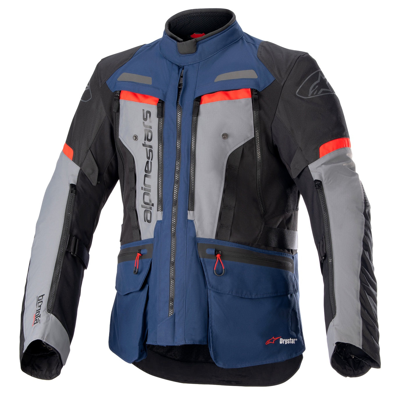 Alpinestars Bogota Pro Drystar Motorcycle Adventure | Touring Textile Jacket (Dark Blue/Black/Bright Red)