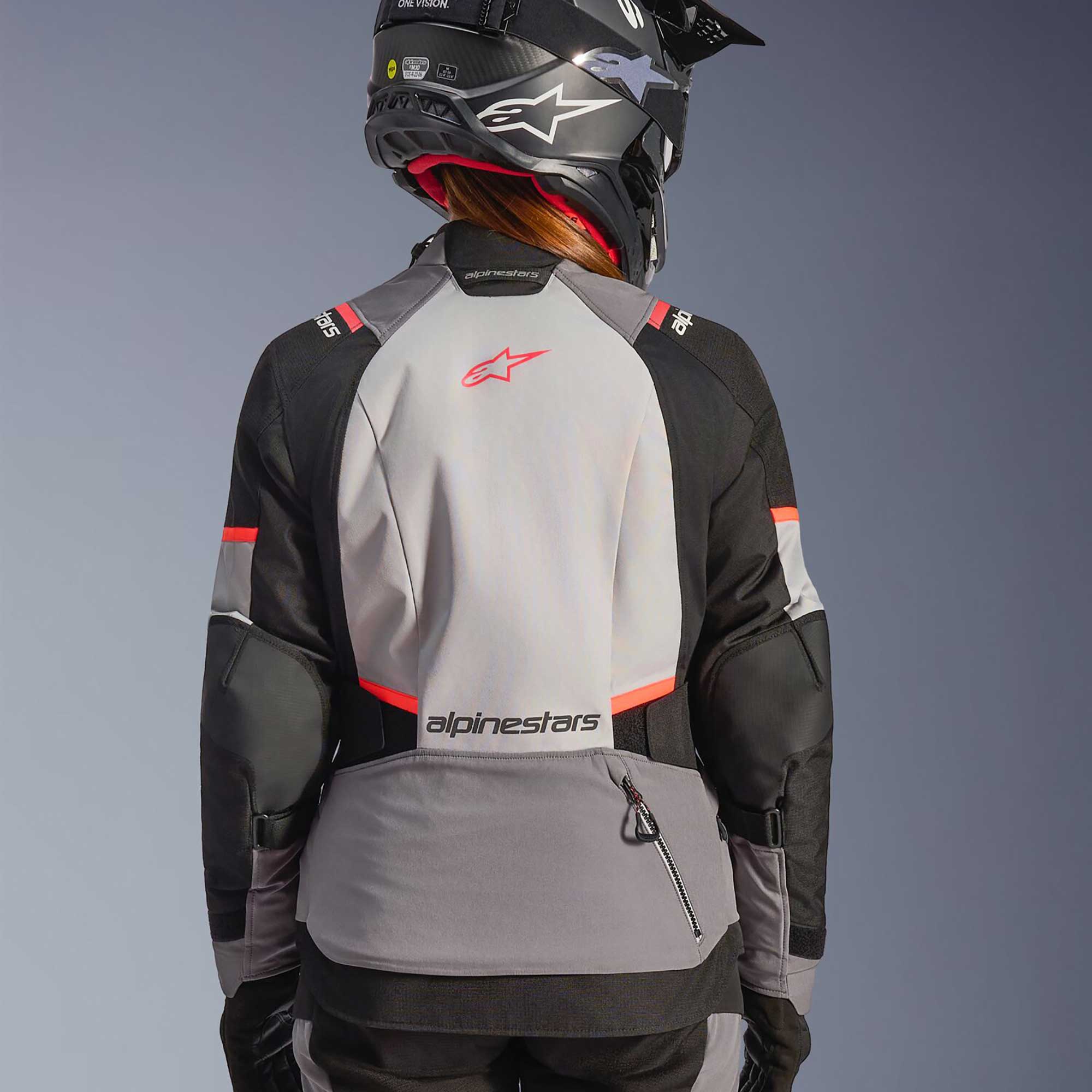 Alpinestars Women's Andes Drystar V4 Motorcycle Textile Jacket (Ice Grey/Dark Grey/Black/Coral Fluo)