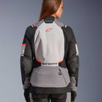 Alpinestars Women's Andes Drystar V4 Motorcycle Textile Jacket (Ice Grey/Dark Grey/Black/Coral Fluo)