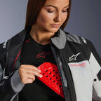 Alpinestars Women's Andes Drystar V4 Motorcycle Textile Jacket (Ice Grey/Dark Grey/Black/Coral Fluo)