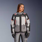 Alpinestars Women's Andes Drystar V4 Motorcycle Textile Jacket (Ice Grey/Dark Grey/Black/Coral Fluo)