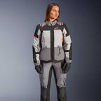 Alpinestars Women's Andes Drystar V4 Motorcycle Textile Jacket (Ice Grey/Dark Grey/Black/Coral Fluo)