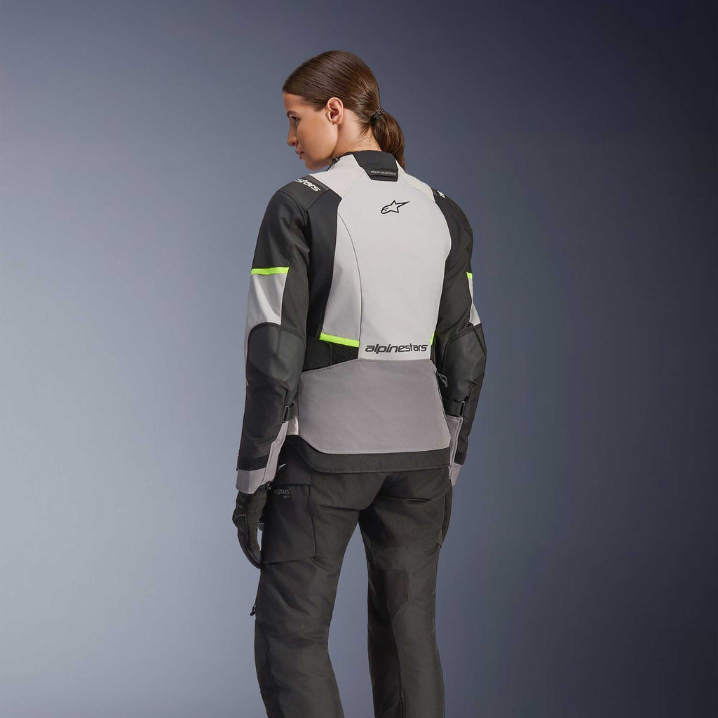 Alpinestars Women's Andes Drystar V4 Motorcycle Textile Jacket (Ice Grey/Dark Grey/Black/Yellow Fluo)
