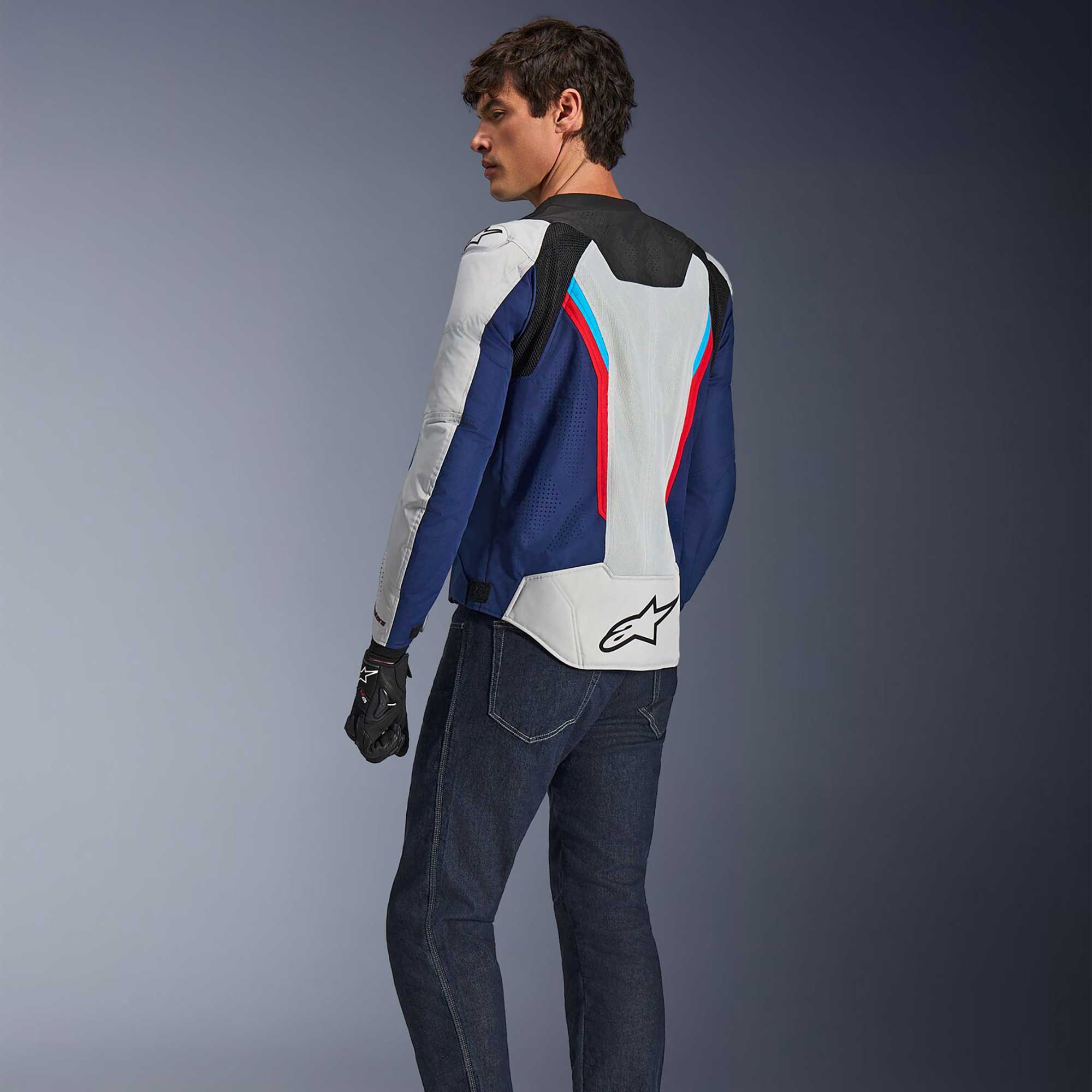 Alpinestars AST V3 AIR Motorcycle Vented Jacket (Silver/Deep Blue/Bright Red)
