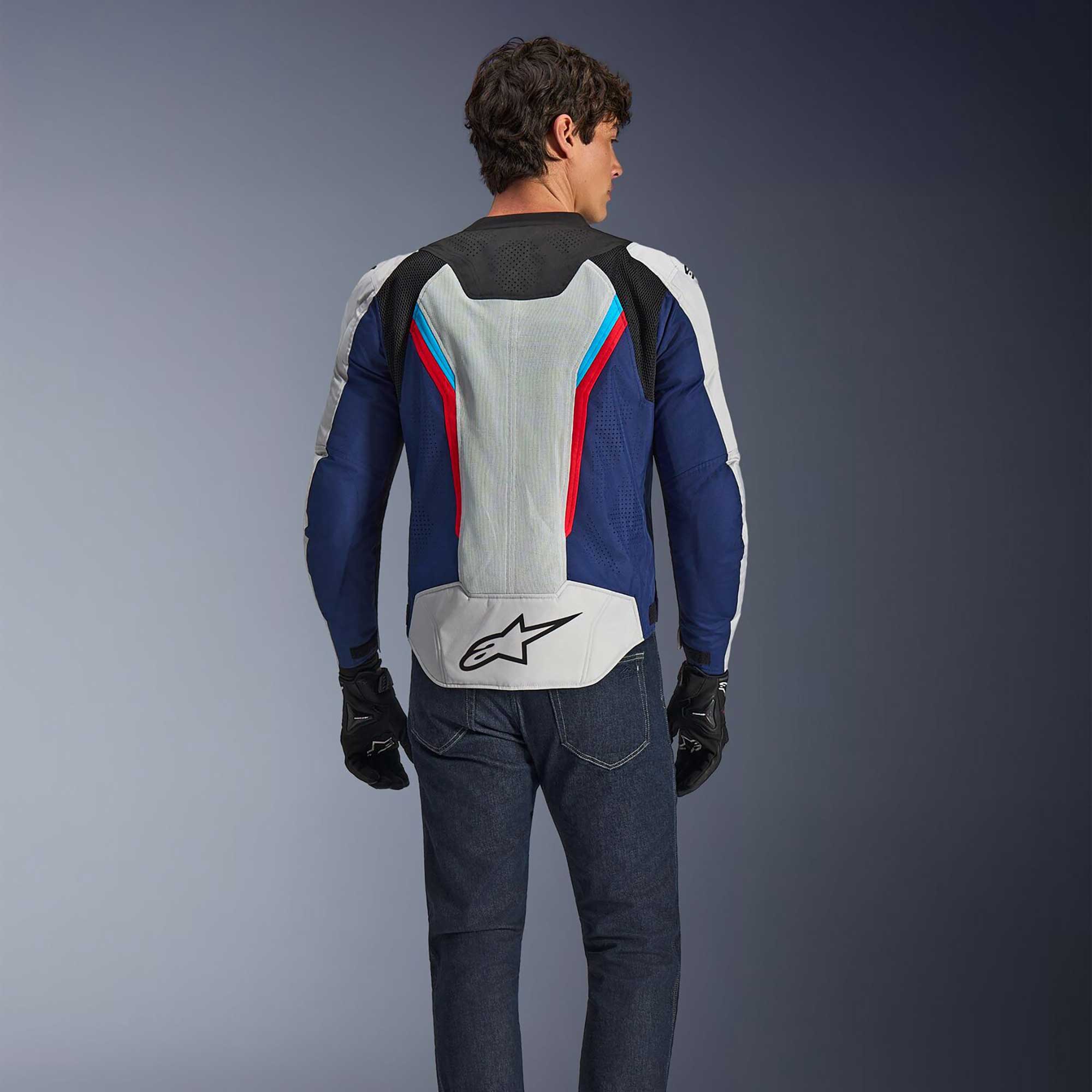 Alpinestars AST V3 AIR Motorcycle Vented Jacket (Silver/Deep Blue/Bright Red)