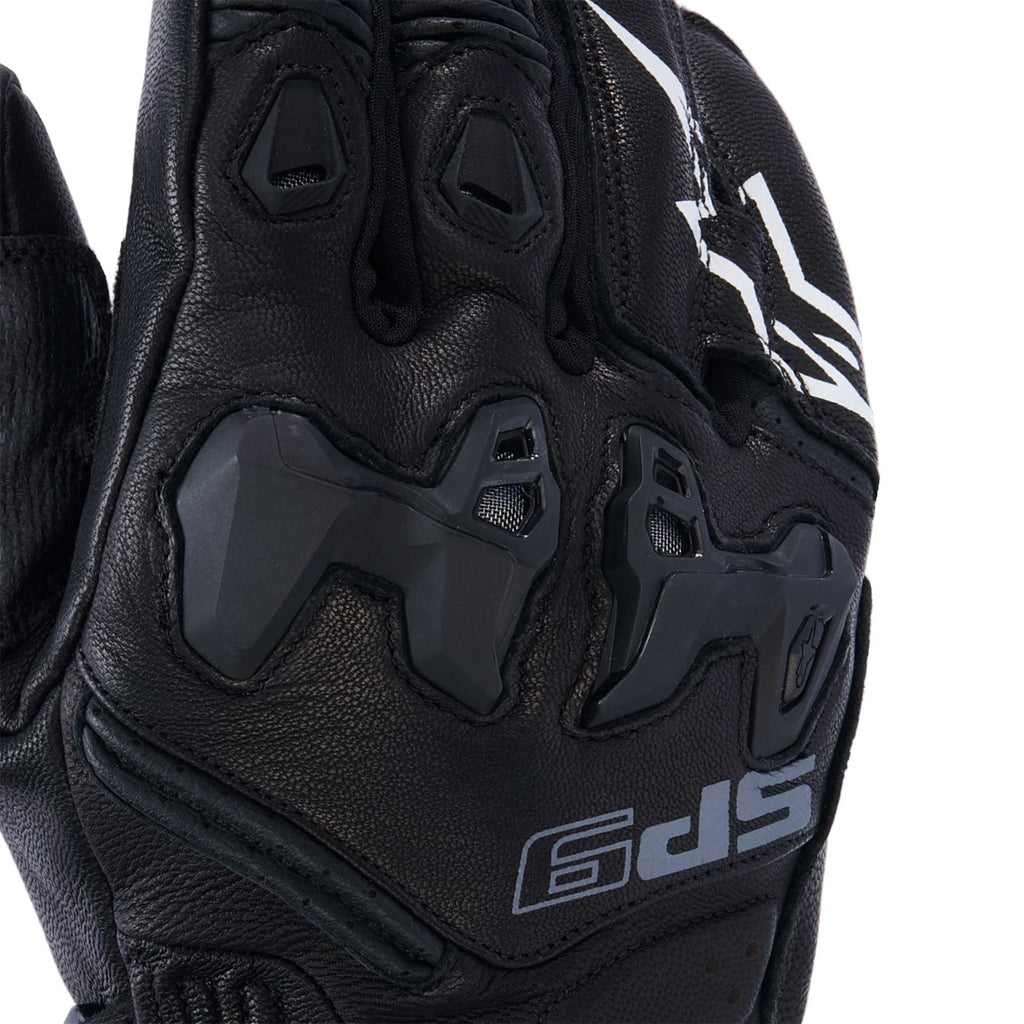 Alpinestars SP-9 Motorcycle Sports Leather Gloves (Black/White)