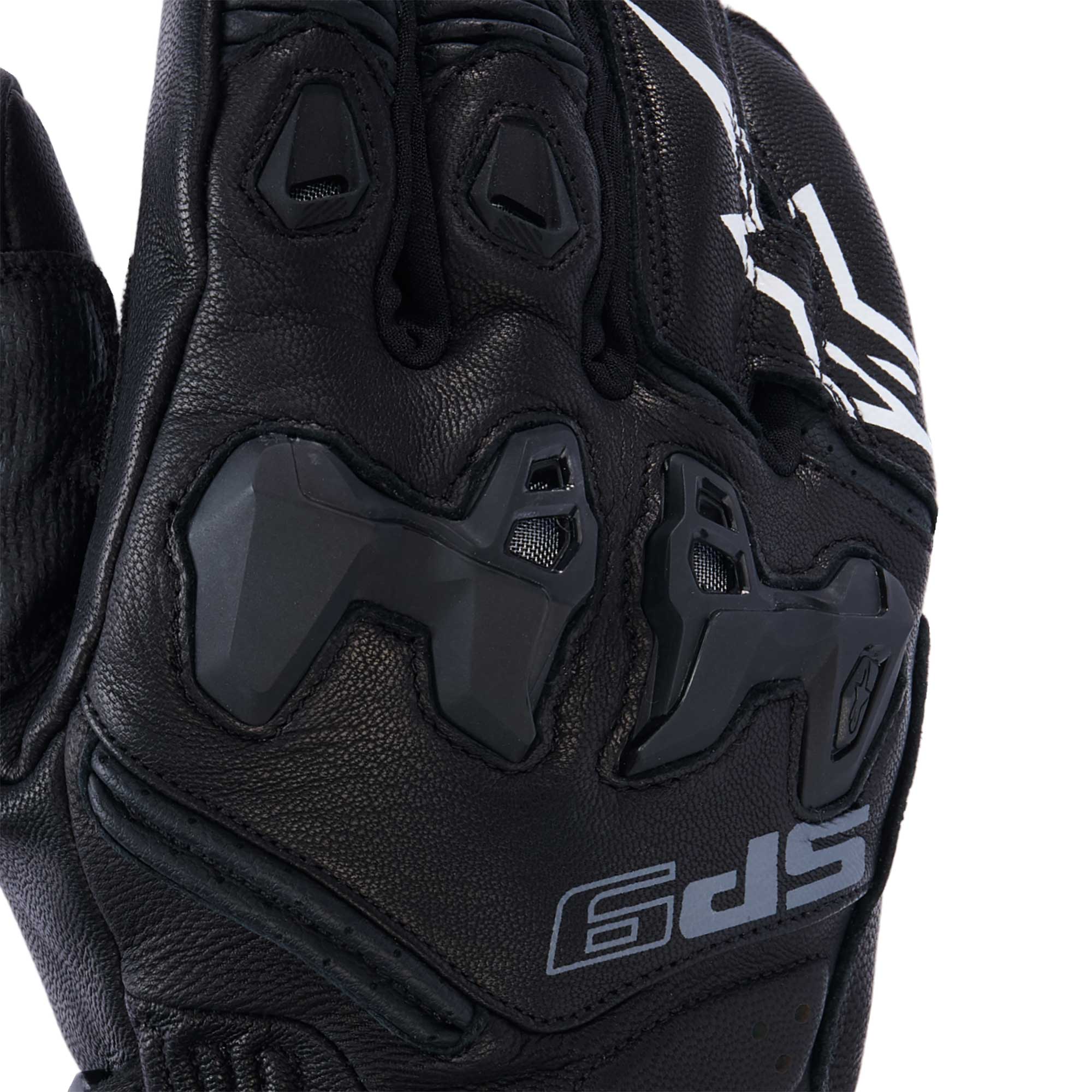 Alpinestars SP-9 Motorcycle Sports Leather Gloves (Black/White)