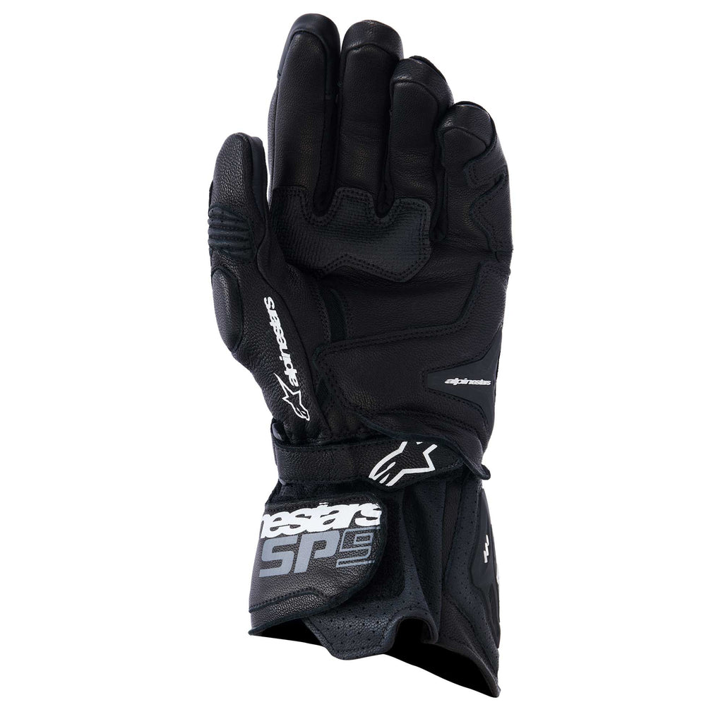 Alpinestars SP-9 Motorcycle Sports Leather Gloves (Black/White)