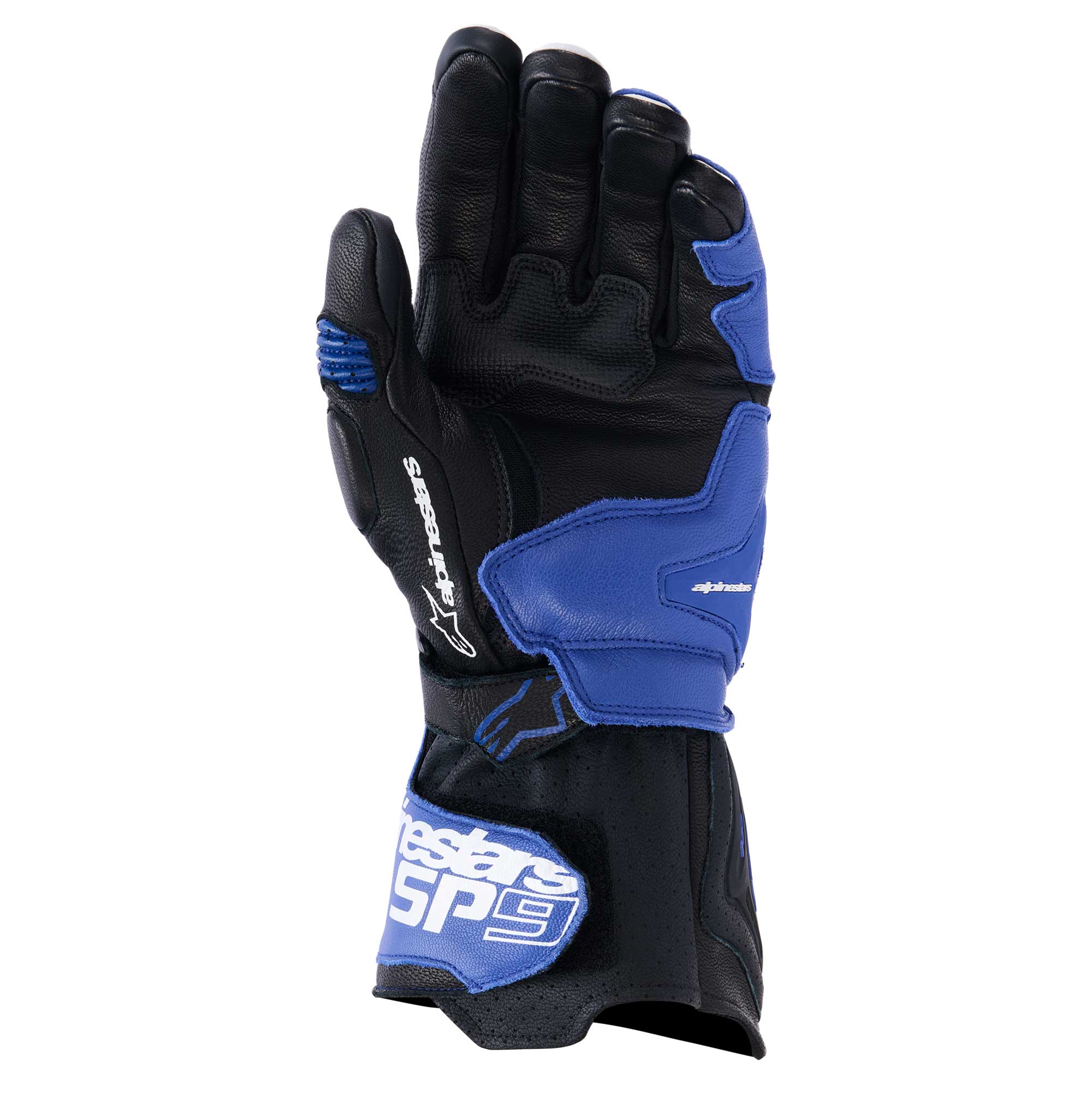 Alpinestars SP-9 Motorcycle Sports Leather Gloves (Bright Blue/Navy/White)