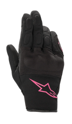 Alpinestars Women's S-Max Stella Drystar WP Motorcycle Short Gloves (Black/Fuchsia)