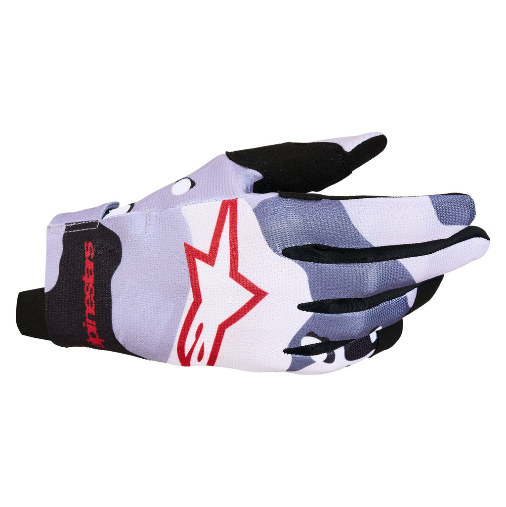 Alpinestars Youth & Kids MX Gloves - Radar (Ash Grey/Light Lilac/Red/Black)
