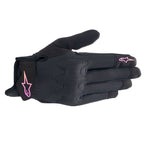Alpinestars Women's Stated Air Motorcycle Short Gloves (Black/Yellow/Pink)