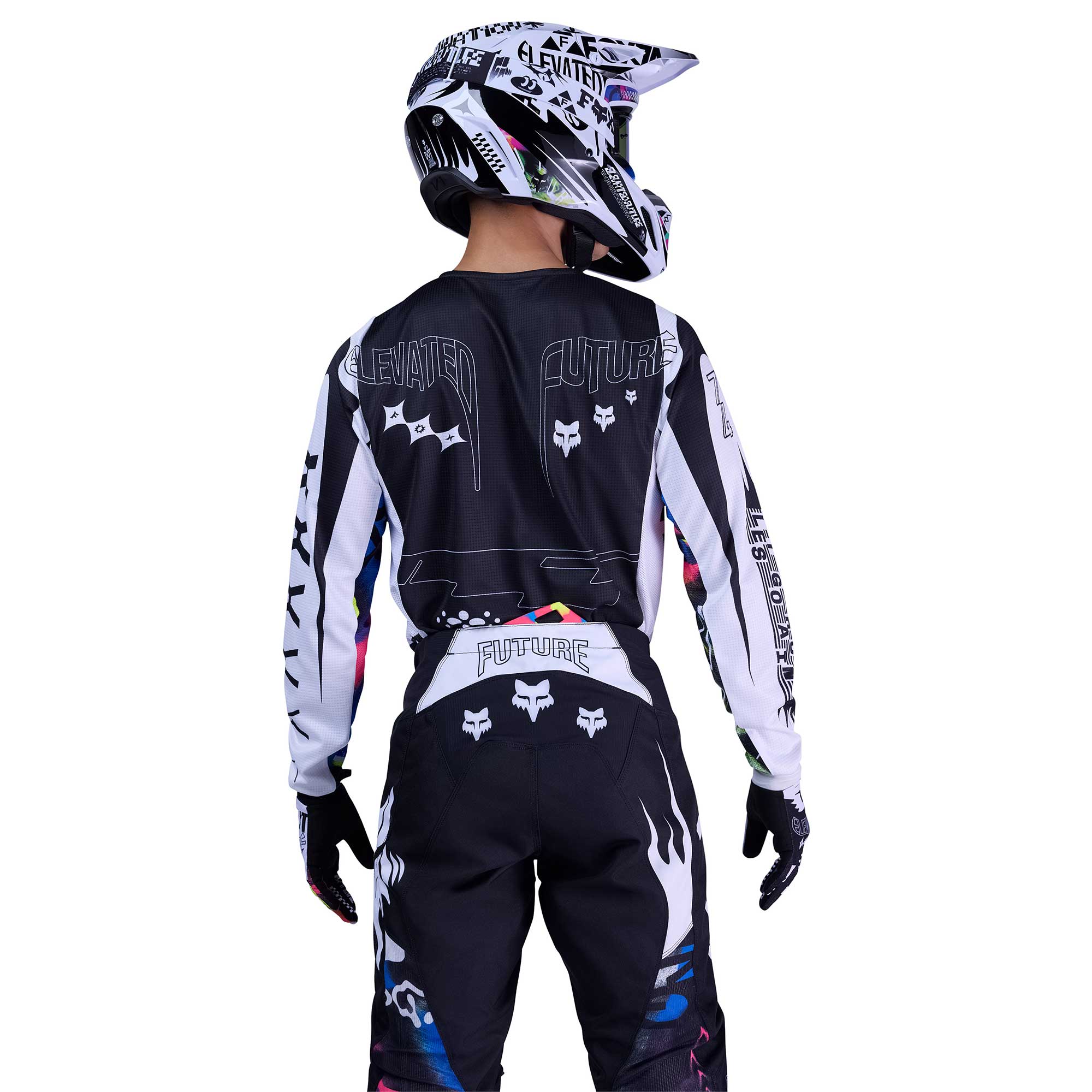 FOX Racing 180 IMAGE COSMO MX Jersey & Pant Kit Deal (White/Black)